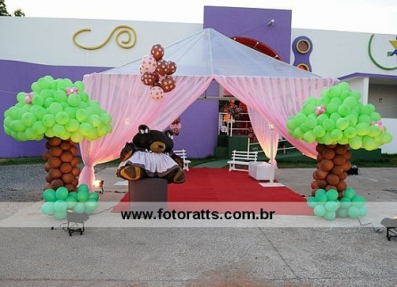 Decoração URSINHAS PROVENÇAL  MARROM C/ ROSA - Estação da Alegria. dia 06/10/2011.